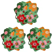 3x Urban Dahlia Floral Cork MDF Coaster Kitchen Decor Tableware/Dinnerware