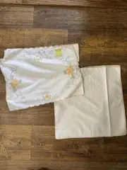 Set 8 Vtg Madeira Linen Organdy Napkin Placemats/Napkins Appliqué White Floral