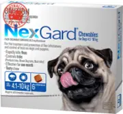 Flea and Tick Treatment Chewables for Dogs Medium 4.1 - 10 Kg, Blue (Pack of 6)