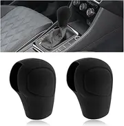 2PCS Silicone Car Gear Shift Cover,Anti-Slip Automatic Shift Knob Cover Effectively Protects Stick Shift Knob,Universal car Interior Accessories Gear Shifter Knobs Decoration (Black)