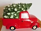 Red Truck with Christmas Tree Cookie Jar. New Open Box