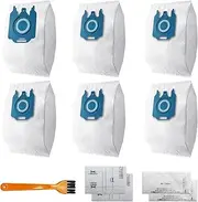 6 Vacuum Cleaner Bags Compatible with Miele GN, 3D Efficiency Suitable for Classic C1, Complete S2/S5/S8/C2/C3, S2000 S5000 S8000 Series Vacuum Cleaner Bags with 2 Sets Micro Filters