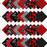 Red Charm Quilting Squares: Precut 5-inch Cotton Fabric for DIY Patchwork & Sewi