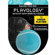 1 Case - 24 Units - Playology JUMBO Squeaky Chew Ball for Dogs | Peanut Butter