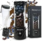 [BlendyGo] 3® Blender Smoothie Maker, Portable Blender, USB, Smoothie Maker to Go, Stand Mixer, 550 ml, BPA-Free, PulseMotion & BlendPro Technology (Black)