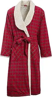[Lee Valley, Ireland] Men's Nightrobe Fleece Lined 100% Cotton Flannel - Red Tartan Royal Stewart