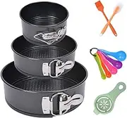 Springform Cake Pan Set, Ditind Cheesecake Pans for Baking (4/"7"/9"), Nonstick Round Cake Pan with Removable Bottom, Leakproof Baking Pan with Baking Accessories for Pizzas and Quiches