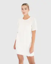 [Belle & Bloom] Star Child Textured Mini Dress - Off-White