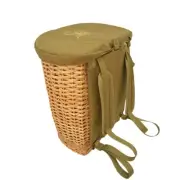 Foraging wicker basket, backpack for mushroom picking, hunting. Morels bag