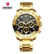 Fashion Luxury Top Brand CHENXI Men's Gold Wristwatch Black