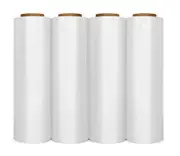 Four Rolls Plastic Film Shrink Pallet Stretch Wrap 18" x 1250' SQ' 80 Gauge