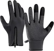 [Generic] Running Gloves, Water Resistant Touchscreen Gloves, Zipper Design Cold Weather Gloves, Winter Warming Accessories for Hiking Driving
