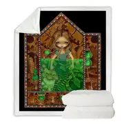 Dark Fantasy Alice in Absinthe Throw Blanket