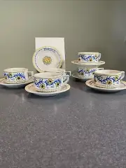 Vintage Romana Sambuca Cups & Saucers- Celestial Design Set Of 6