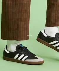 在飛比找Yahoo!奇摩拍賣優惠-Adidas SAMBA OG 黑灰德訓鞋復古休閑滑板鞋 男