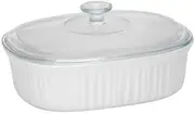 [CorningWare] 2-1/2-Quart Oval Casserole Dish with Glass Lid