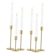 Candle Holder Candlestick Holders Taper Candle Holders, Set of 6 Gold