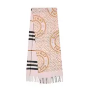 TB logo-print reversible check scarf One size Pink