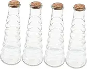 4pcs Glass Art Bottles with Cork Stoppers Transparent Wishing Drift Storage Holders for DIY Craft Projects and Message Storage