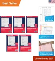 Money and Rent Receipt Books, 3-Part Carbonless, 7-5/8" x 10-7/8", Bound Wrap...