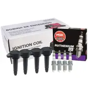 Hitachi 4 Ignition Coils NGK 4 Ruthenium HX Spark Plugs Kit For Chrysler Dodge