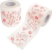SECFOU Valentines Day Paper Tissue Rolls Unique Prints for Wedding Anniversary Decorative Bathroom Tissue