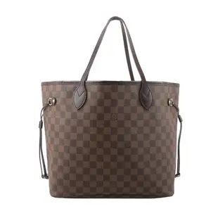 二手商品_LV Neverfull MM 棋盤格購物包(櫻桃紅) N41358