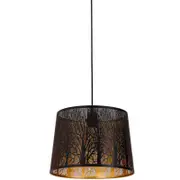 CLA Lighting Penshade Interior Slanted with Tree Pattern Laser Cut Pendant Light Black