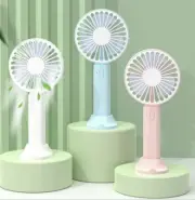 mini portable usb rechargeable fan White And Pink