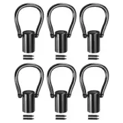 0.51" Cord End Cap Terminator Cord for Tassel Jewelry Making 6Pcs Black