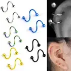Punk Stainless Steel Spiral Helix Ear Stud Lip Nose Ring Body Piercing Jewel L.M