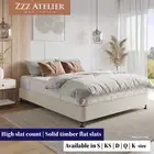 *NEW* Beige Ensemble Mattress Bed Base Solid Slat Frame Support