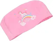 Happyyami Lightweight Boys and Girls Swim Hat Breathable Soft Fabric Ear Protection Cap Unicorn Design for Boys Girls