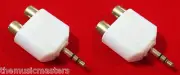 2X 3.5MM 1/8" Stereo Male to (2) RCA Female Jacks Audio Y Splitter Adapter VWLTW