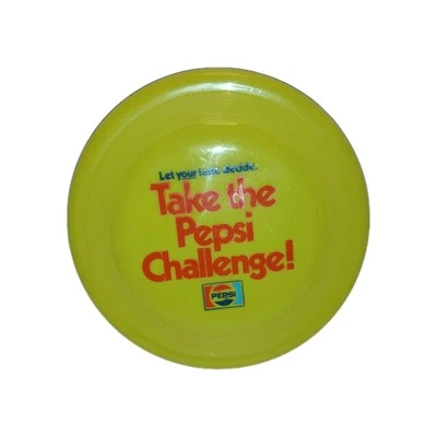Vintage TAKE THE PEPSI CHALLENGE! 9" Flying Disc Soda Cola Advertising