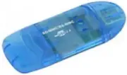 USB Card Reader Supports SD/SDHC/MMC/RS MMC, Blue