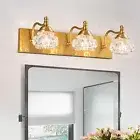 3-Light Bathroom Light Fixtures, Gold Vanity Light Farmhouse Wall Sconces wit...