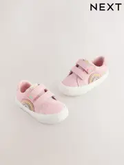 Pink Rainbow Wide Fit (G) Touch Fasten Trainers (E99795) | $42 - $46