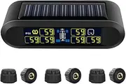 B-Qtech Wireless Solar Power TPMS Tire Pressure Monitoring System RV Truck TPMS with 6 Sensors for Car RV Truck Tow Motorhome Travel Trailer’s Pressure and Temperature (RV TPMS)