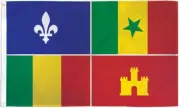 10 x "LOUISIANA CREOLE" flag 3x5 ft polyester banner fleur de lis historic Cajun
