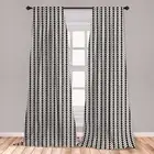 Abstract Geometry Microfiber Curtains 2 Panel Set Living Room Bedroom in 3 Sizes