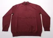 Charles Tyrwhitt Men's Merino Quarter Zip Sweater DH3 Burgundy Medium NWT