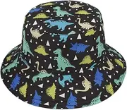 [YaMangShe] Printed Children's Sun hat Double-Sided with Baby Fisherman hat Bucket hat Big Brim hat