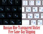 Russian Blue Keyboard Transparent Sticker Printed In Korea,Best Quality!