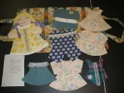 hand crafted doll & clothes LEARN TO PUT CLOTHES ON DOLL in carry case (T20)