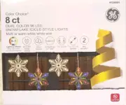NEW - GE Color Choice Dual Color Cool White / Multicolor LED Snowflake Lights