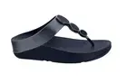 FitFlop Halo Bead-Circle Metallic Toe-Post Sandals Pewter Black Grey