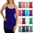 Ladies Women’s Long Strappy Cami Vest Plain Basic Ladies Sleeveless T-Shirt Top