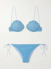 [Oséree] Oséree - Lumière Shell Lurex Bikini - Light blue - large large Blue