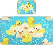 Cooling Baby Mattress Pads 28" x 52" Ultra Soft Mattress Protector Pads for Kids Cute Cartoon Duck Blue